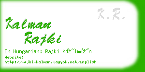 kalman rajki business card